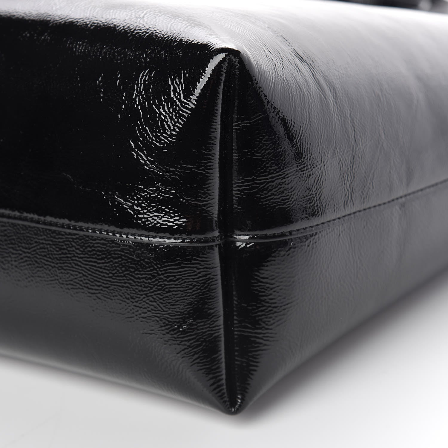 Saint Laurent Patent Calfskin Large Shopping Tote Black 9 of 11