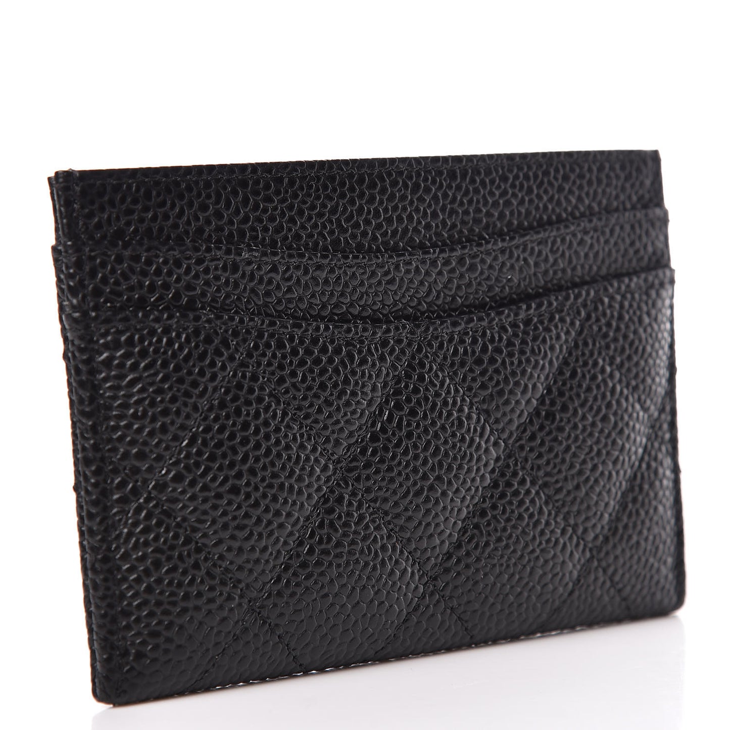 Caviar Quilted Card Holder Black