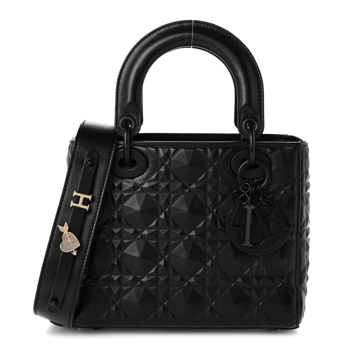 Calfskin Cannage Diamond Small My ABCDior Lady Dior Black