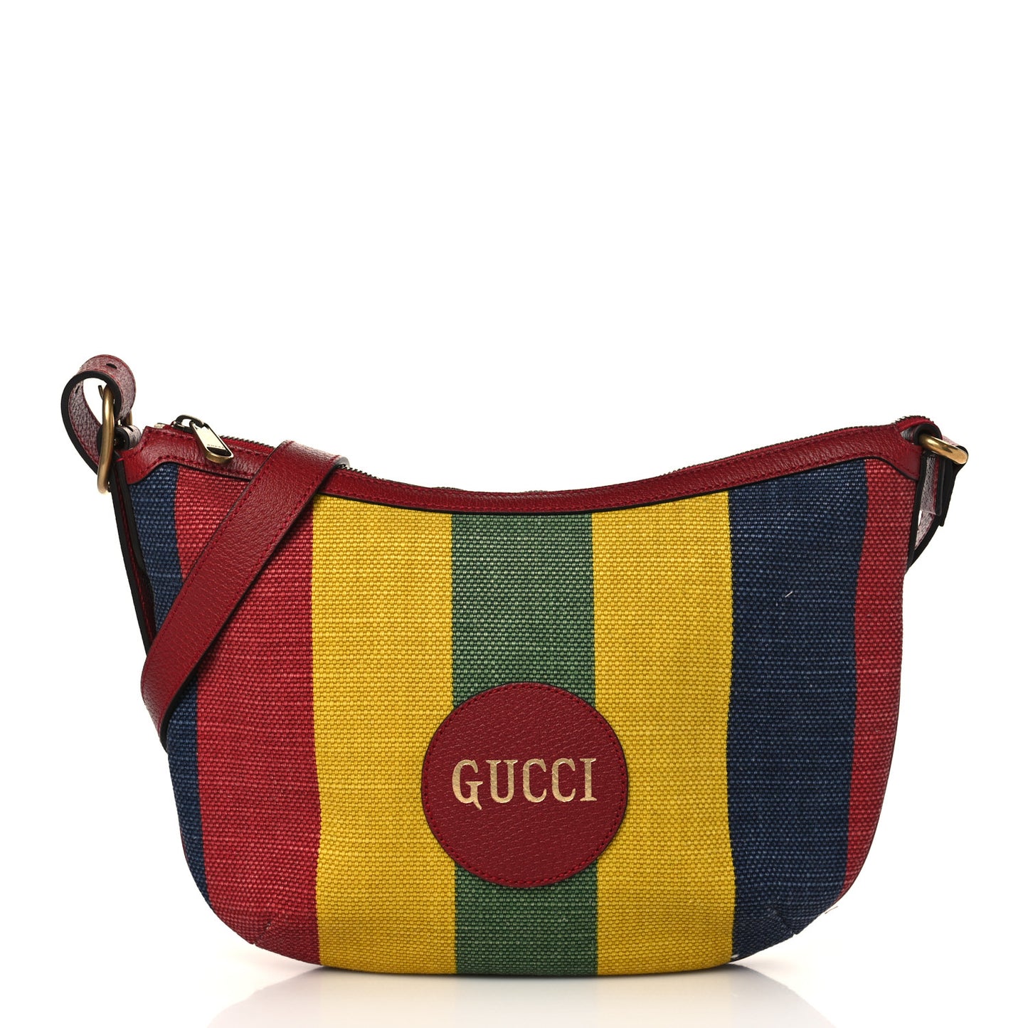 Canvas Marley Stripe Script Logo Gucci 100 Half Moon Hobo Multicolor