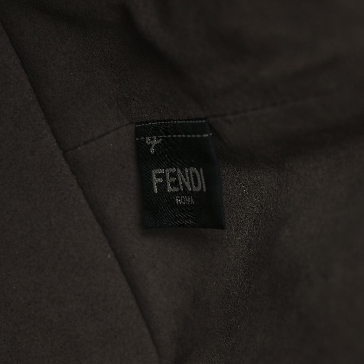Glazed Fabric Vitello Grace F is Fendi FF 1974 Stamp Patch Grande Mon Tresor Bucket Bag Mogano Panna Black