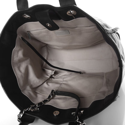 Chanel Glazed Calfskin Large Deauville Tote Black 6 of 9
