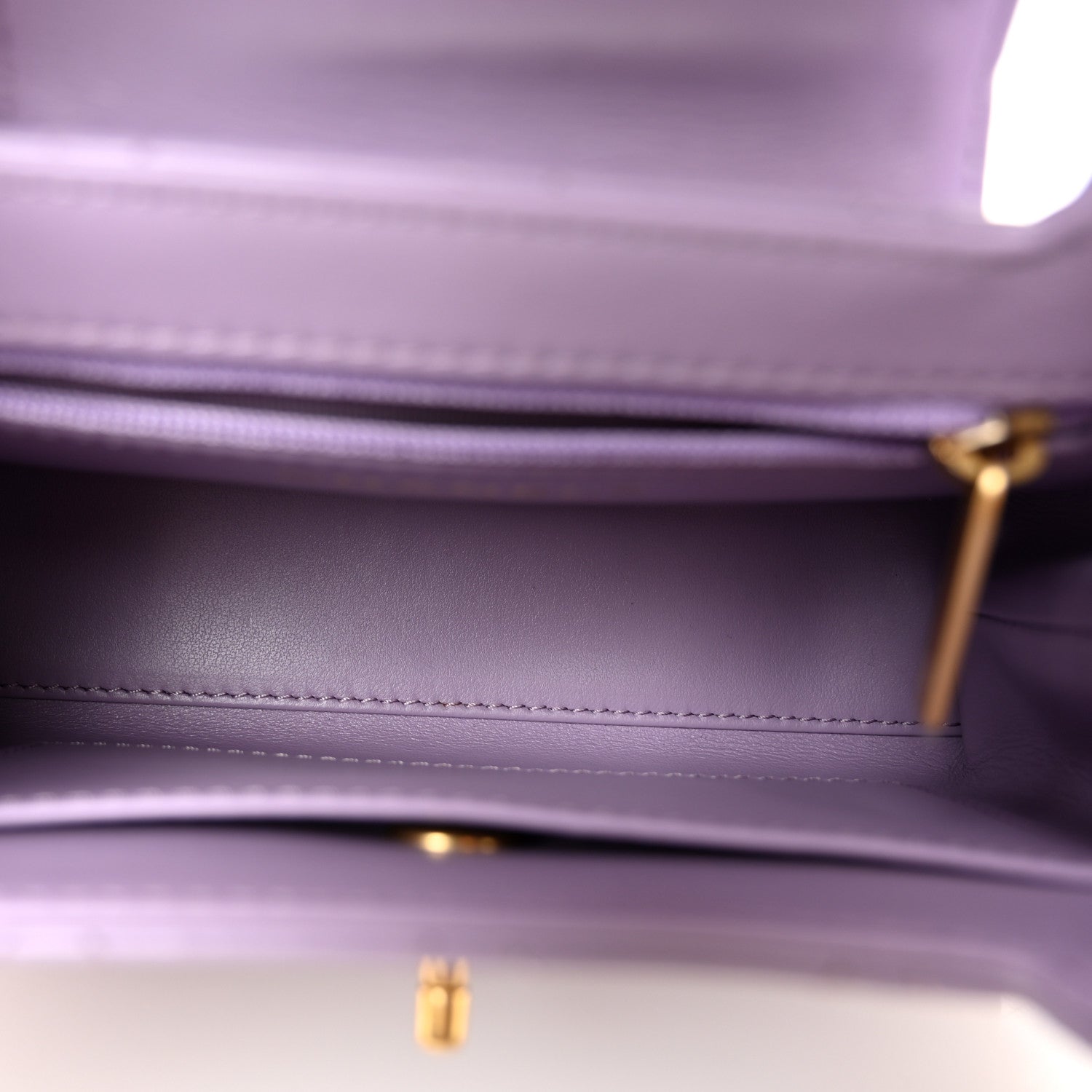Chanel Shiny Aged Calfskin Quilted Nano Kelly Shopper Lilac 5 of 10