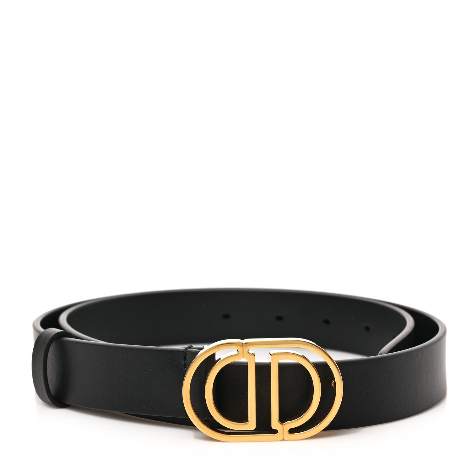 Christian Dior Calfskin 30 Montaigne Cut-Out CD Belt 85 34 Black 1 of 5