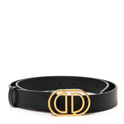 Christian Dior Calfskin 30 Montaigne Cut-Out CD Belt 85 34 Black 1 of 5