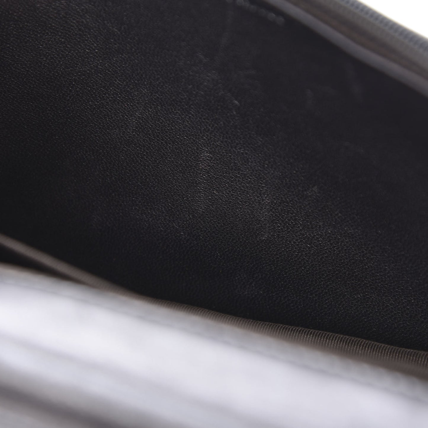 Iridescent Lambskin Quilted Wallet On Chain WOC Grey