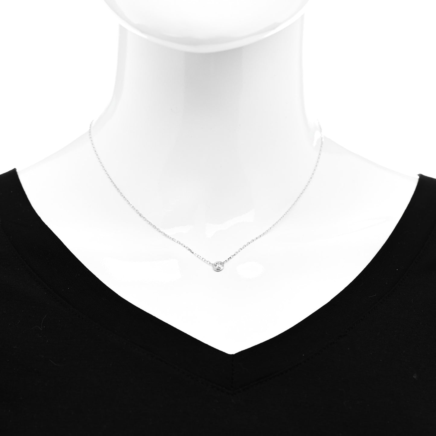 18K White Gold Diamond LM D'Amour Pendant Necklace