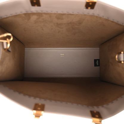Fendi Vitello King Plexiglass Logo Embossed Medium Fendi Sunshine Shopper Tote Tortora 5 of 11