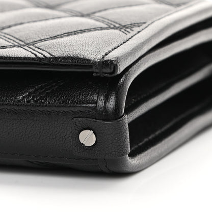 Saint Laurent Lambskin Diamond Quilted Becky Chain Wallet Black 10 of 11