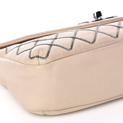 Chanel Lambskin Chain Stitch Clutch Beige 9 of 15
