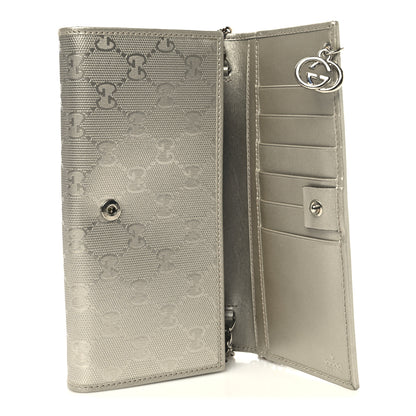 Gucci Imprime Monogram GG Pierce Chain Clutch Wallet Silver 5 of 13