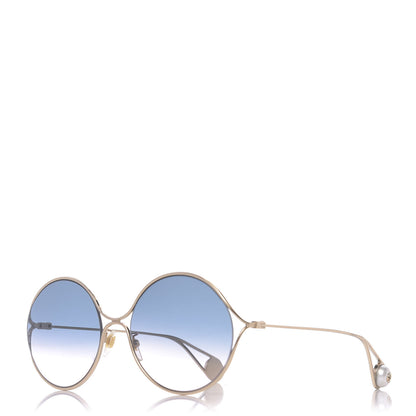 Gucci Round Pearl Tip Sunglasses GG0253S Gold 1 of 7