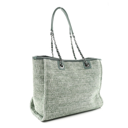 Chanel Canvas Small Deauville Tote Green 3 of 10