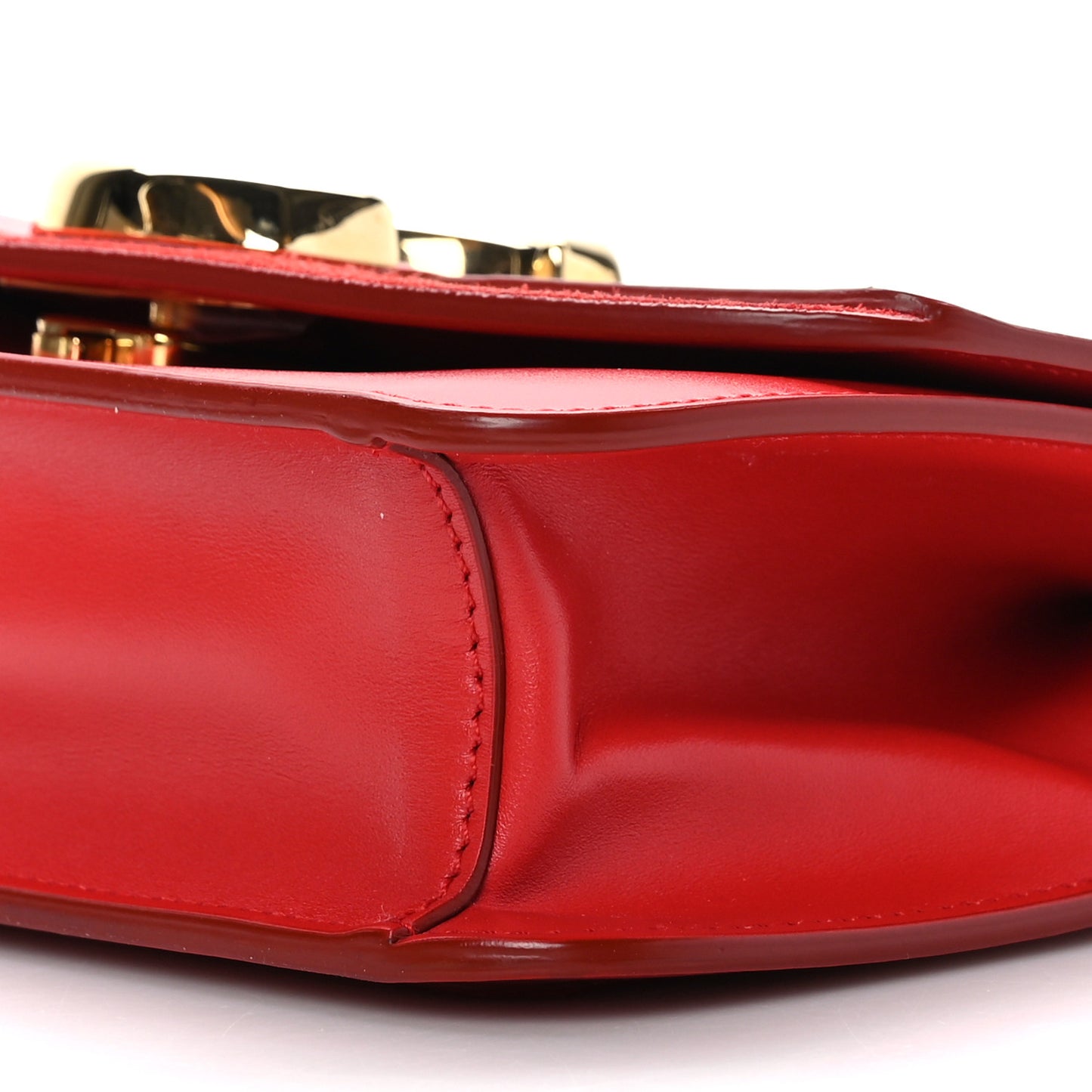 Calfskin Suede C Clutch With Chain Plaid Red