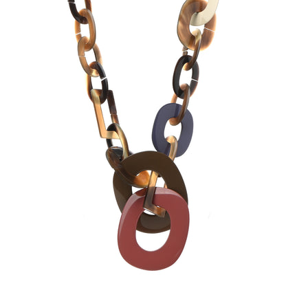 Hermes Lacquered Wood Buffalo Horn Duncan Necklace 1 of 5