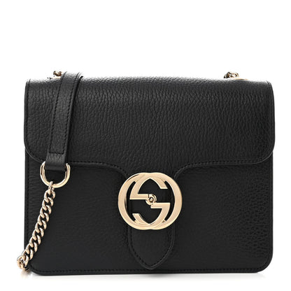 Gucci Dollar Calfskin Small Interlocking G Shoulder Bag Black 1 of 22