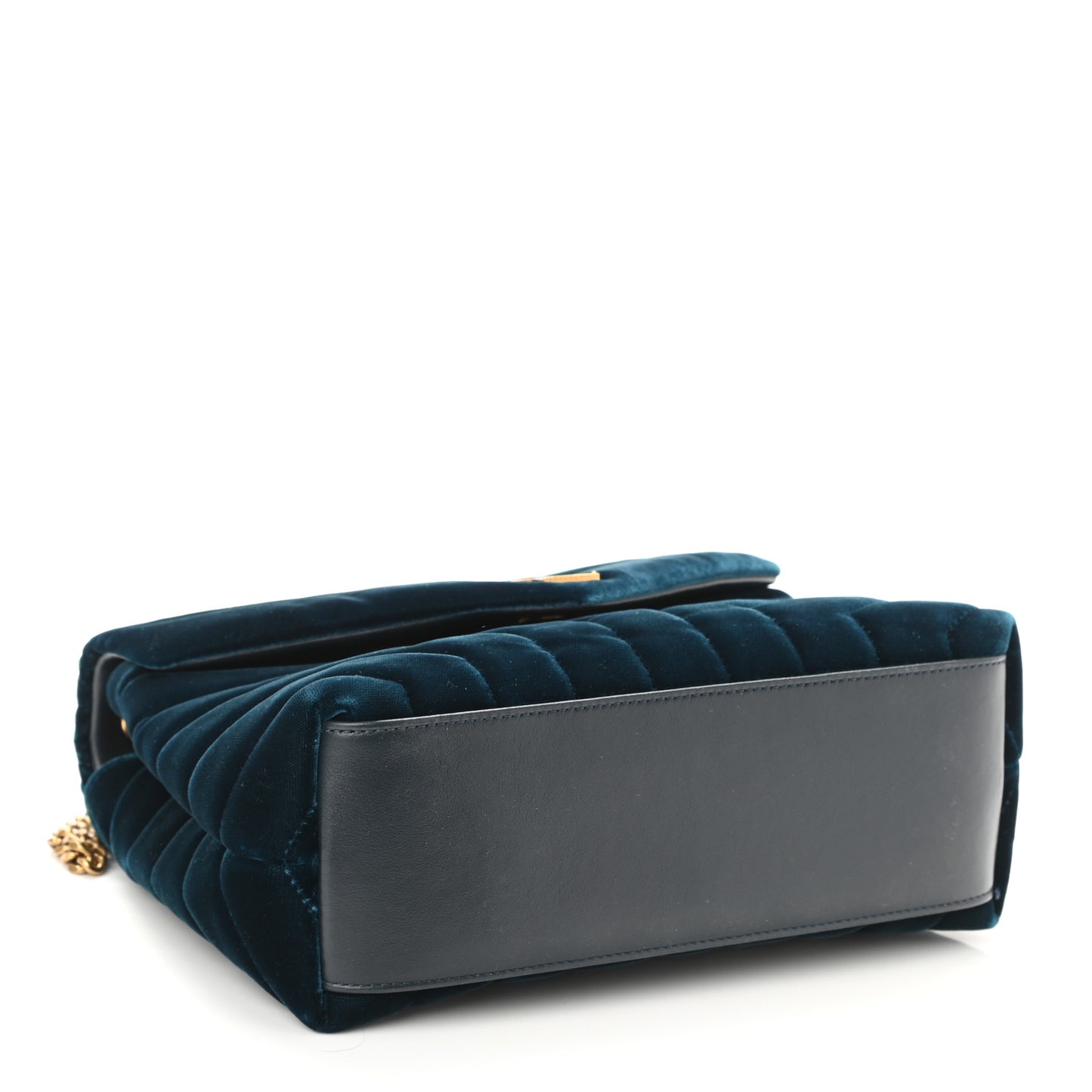 Velvet Y Quilted Monogram Small Loulou Chain Satchel Medium Blue