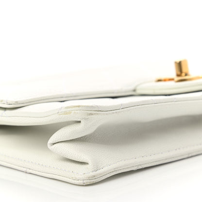 Chanel Lambskin Quilted Large Pearl Chain Flap Bag White 9 of 13