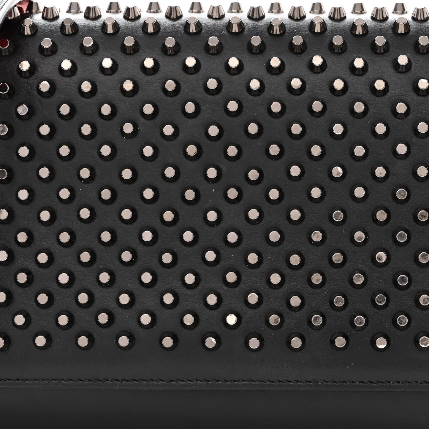 Calfskin Patent Spikes Paloma Clutch Black