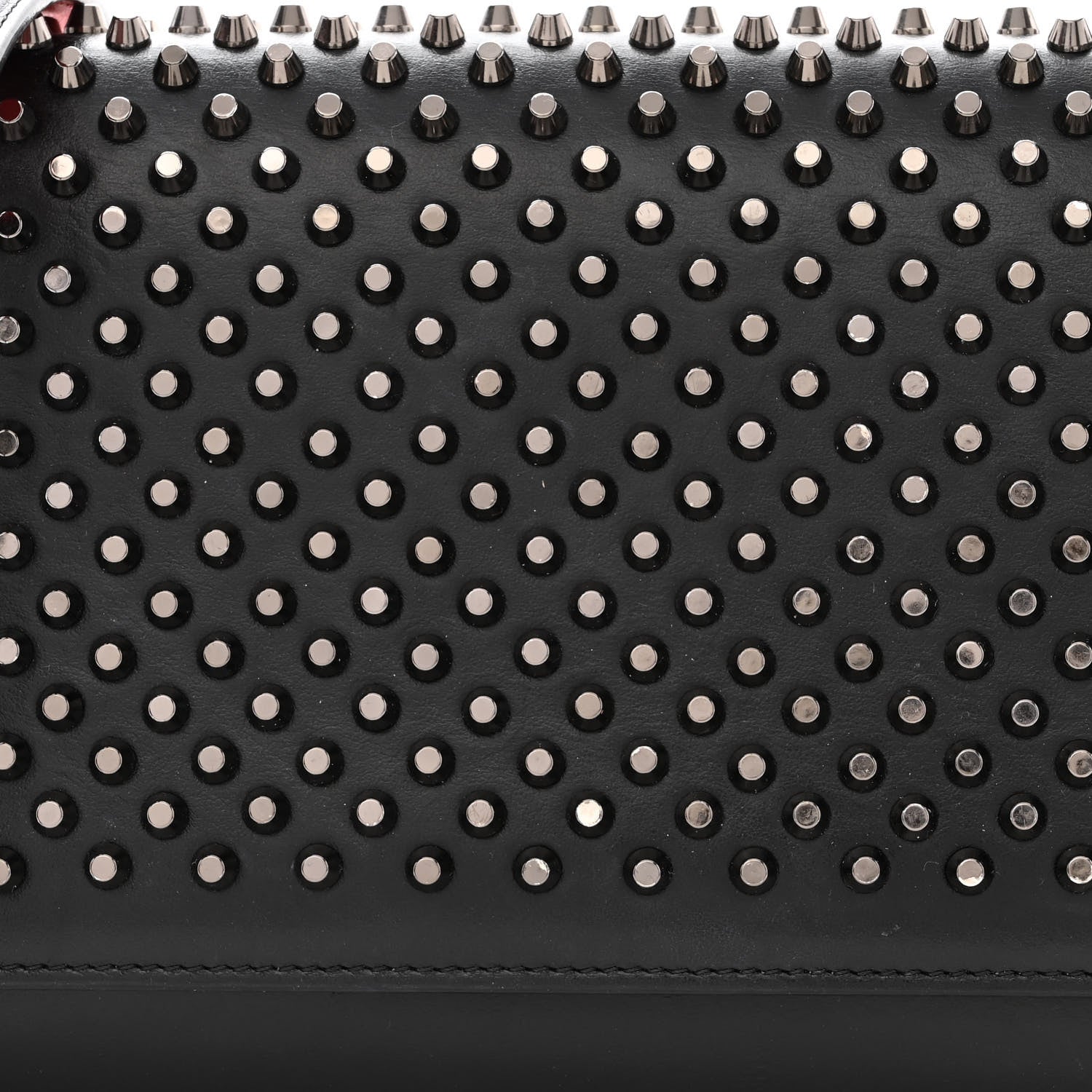 Christian Louboutin Calfskin Patent Spikes Paloma Clutch Black 8 of 12
