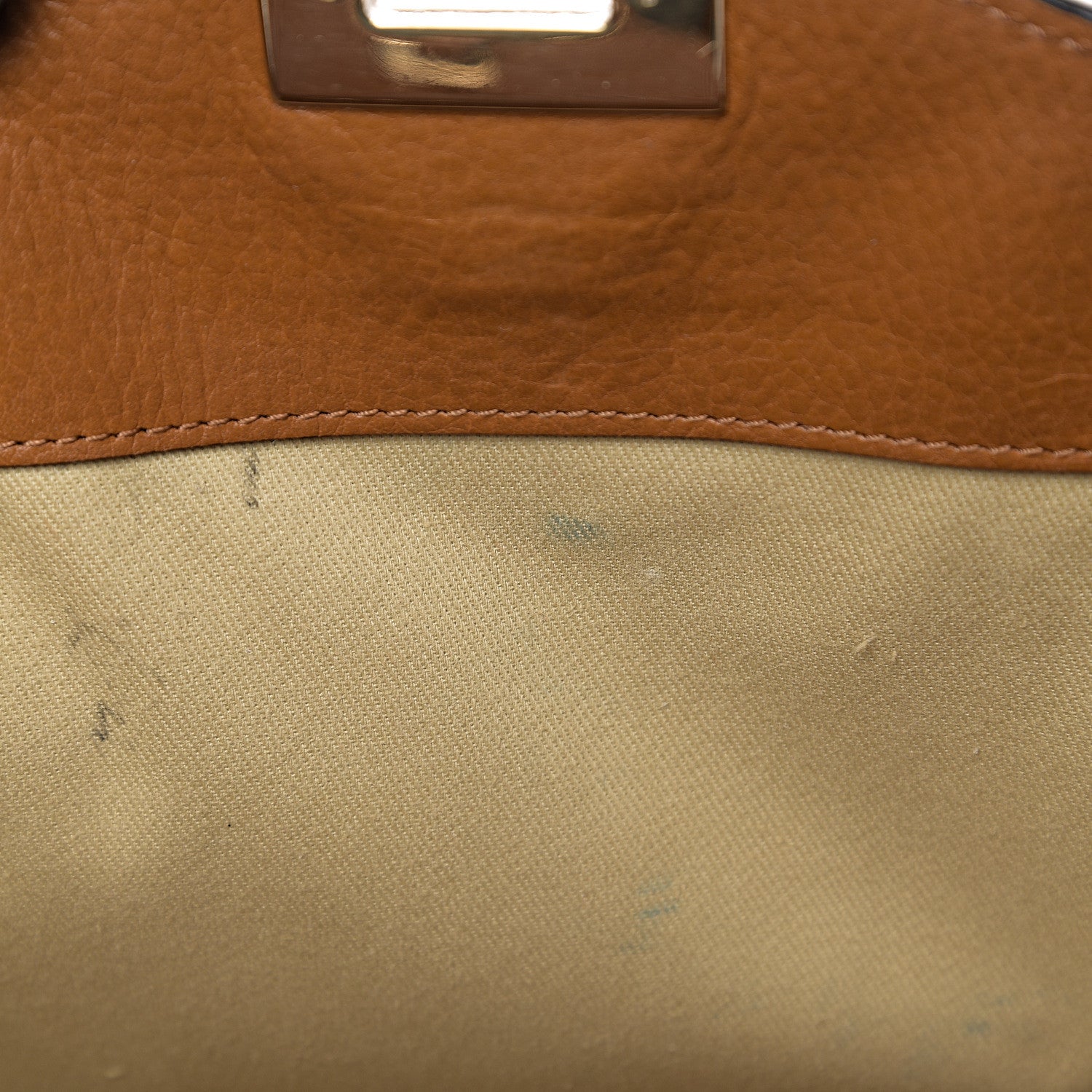 Valentino Garavani Textured Calfskin Medium Rockstud Tote Camel 8 of 14