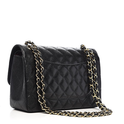 Chanel Caviar Quilted Jumbo Double Flap Black 3 of 12