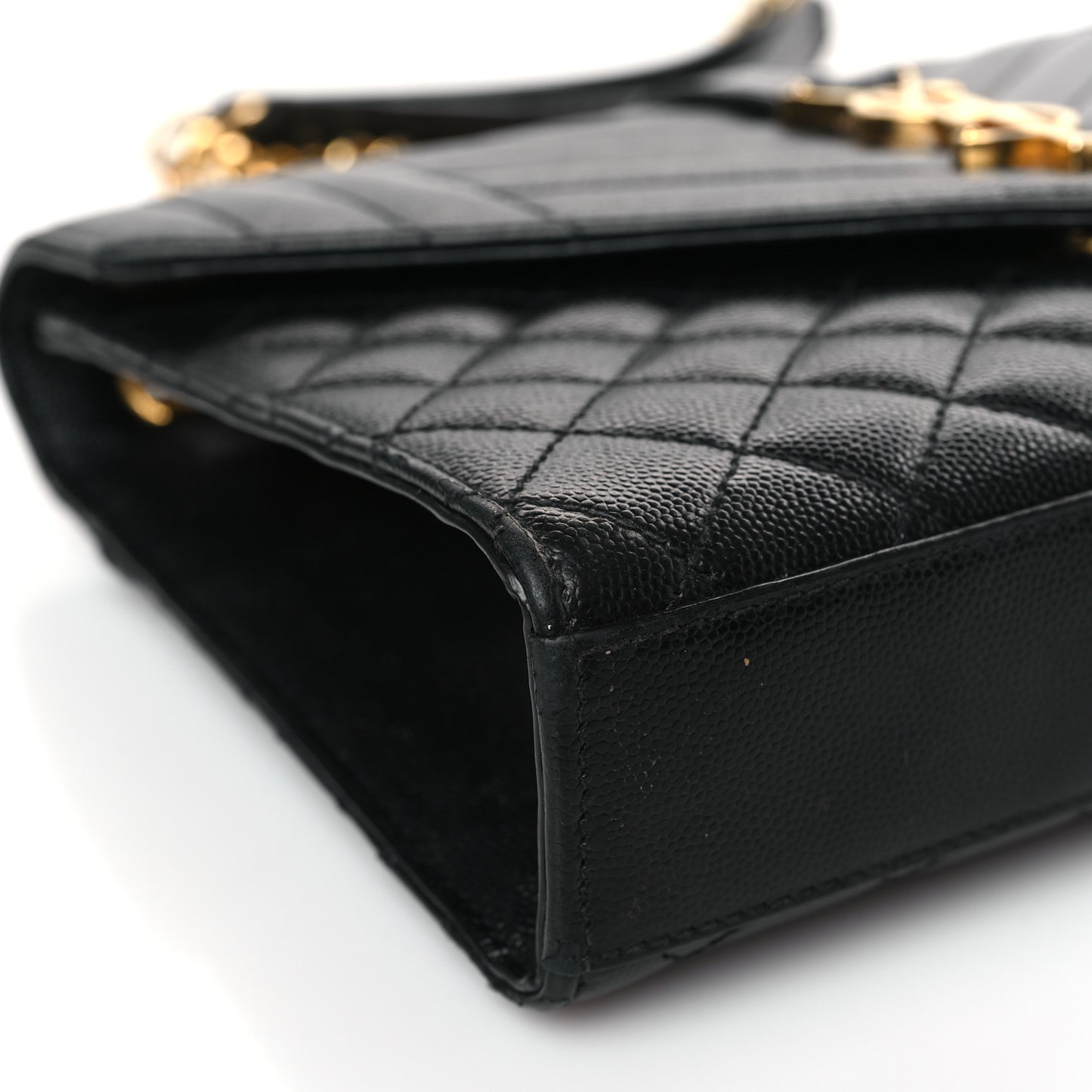 Grain De Poudre Textured Mixed Matelasse Triquilt Medium Monogram Satchel Black