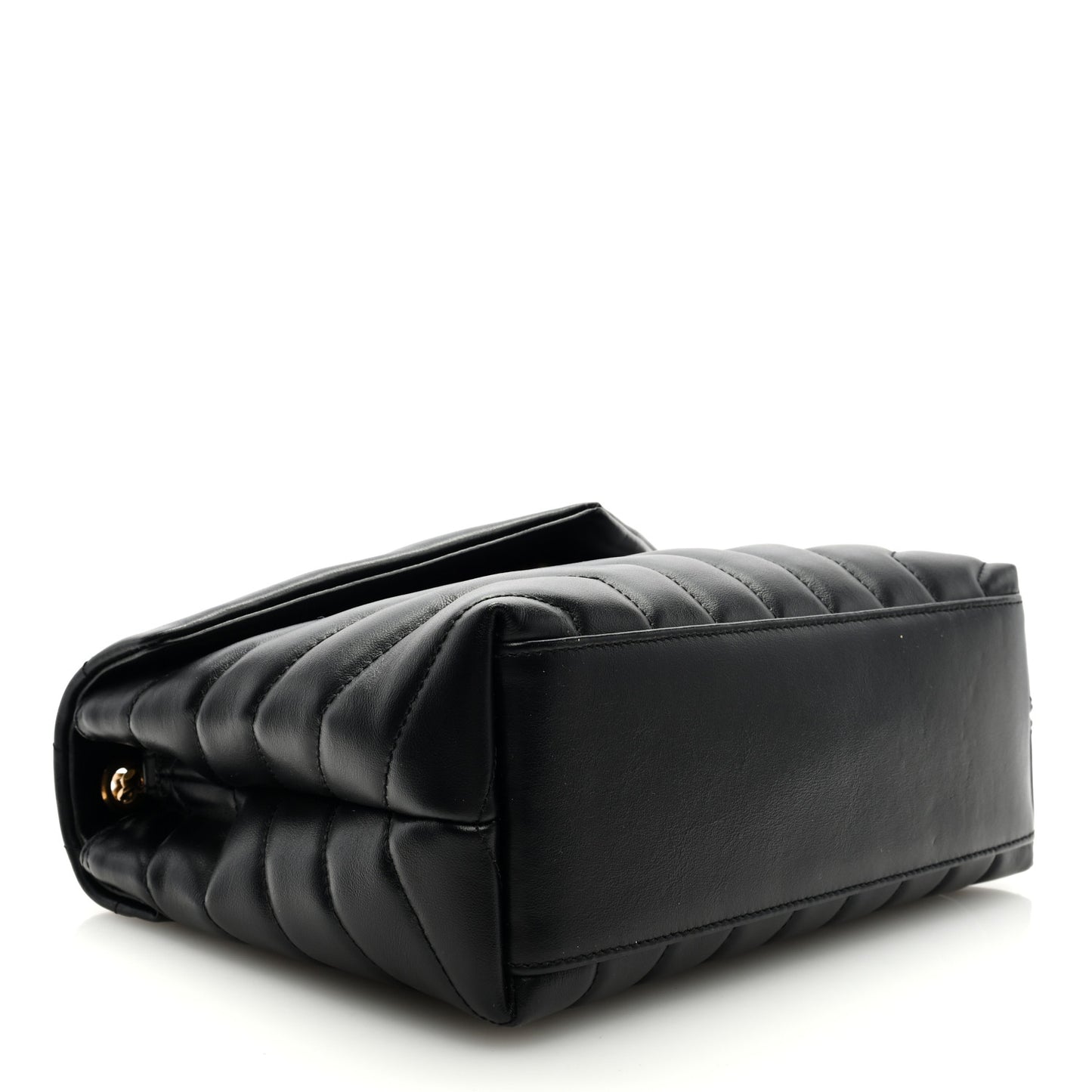 Calfskin Y Quilted Monogram Small Loulou Chain Satchel Black
