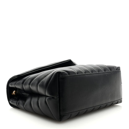Saint Laurent Calfskin Y Quilted Monogram Small Loulou Chain Satchel Black 4 of 9