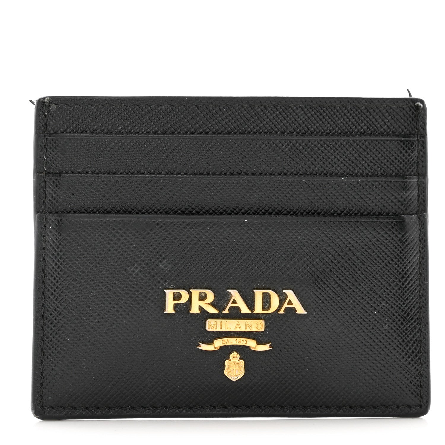 Prada Saffiano Metal Card Holder Black 1 of 9