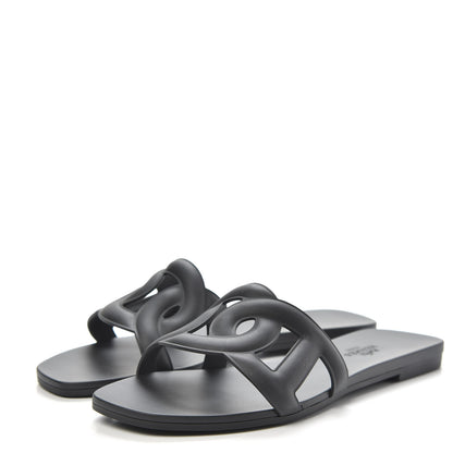 Hermes Rubber Aloha Sandals 36 Black 3 of 8