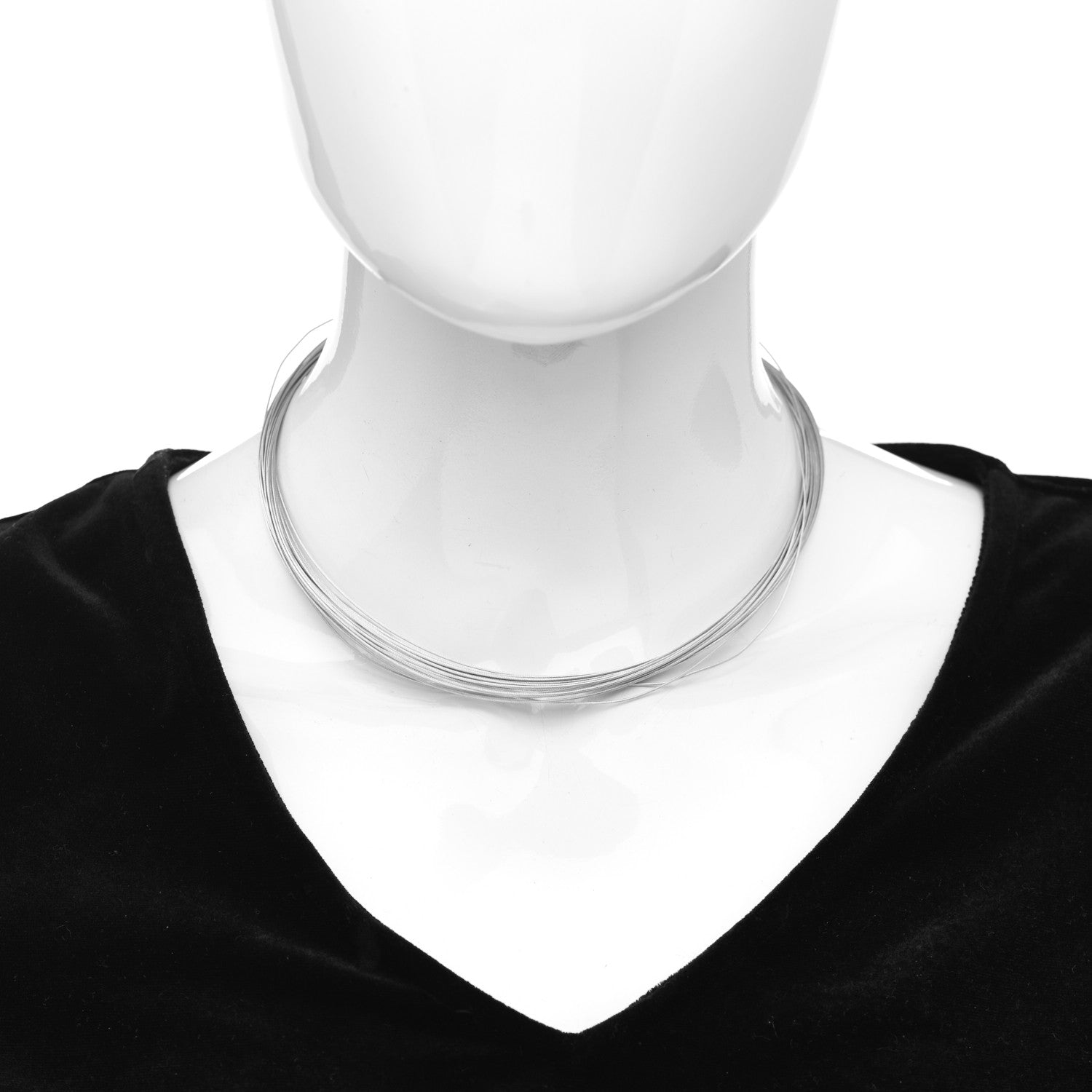 Tiffany Sterling Silver Multi Strand Wire Choker Necklace 2 of 4