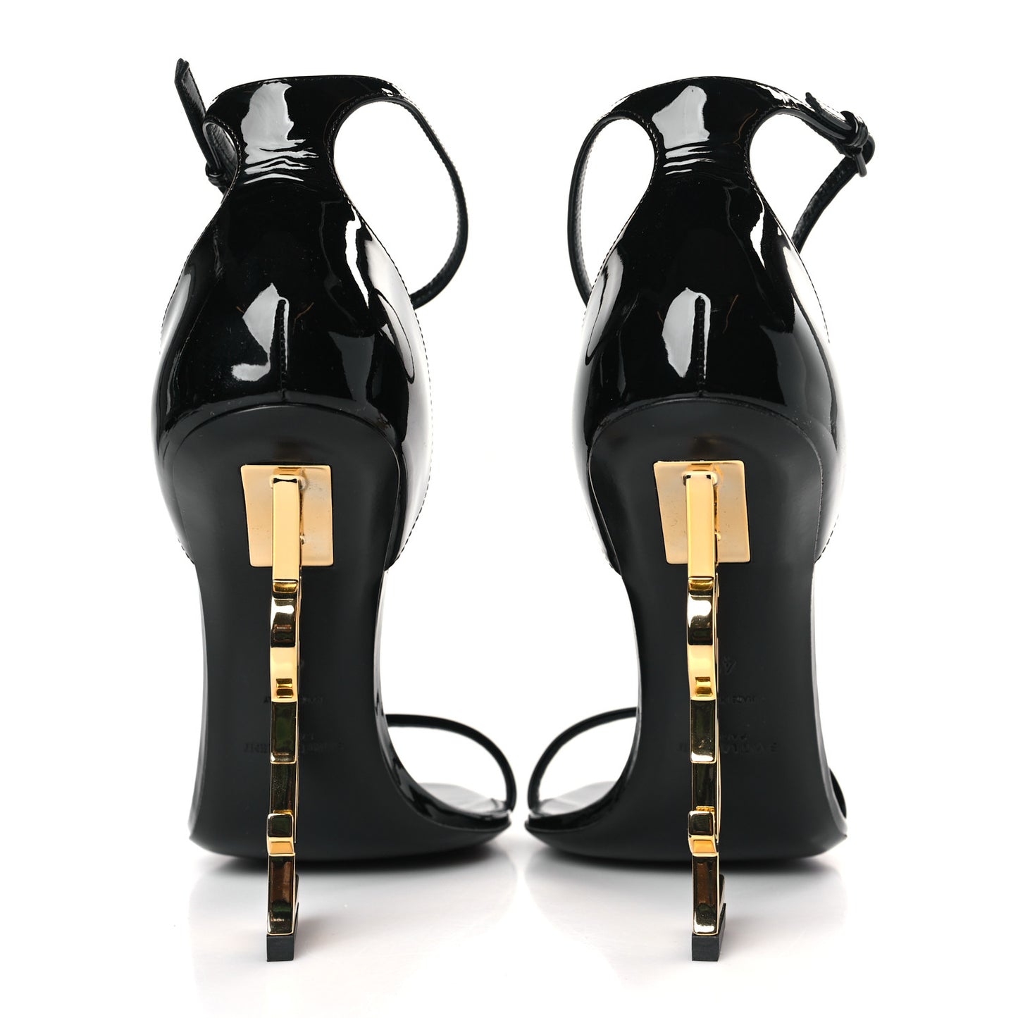 Patent Calfskin Opyum 110 Sandals 41 Black Gold