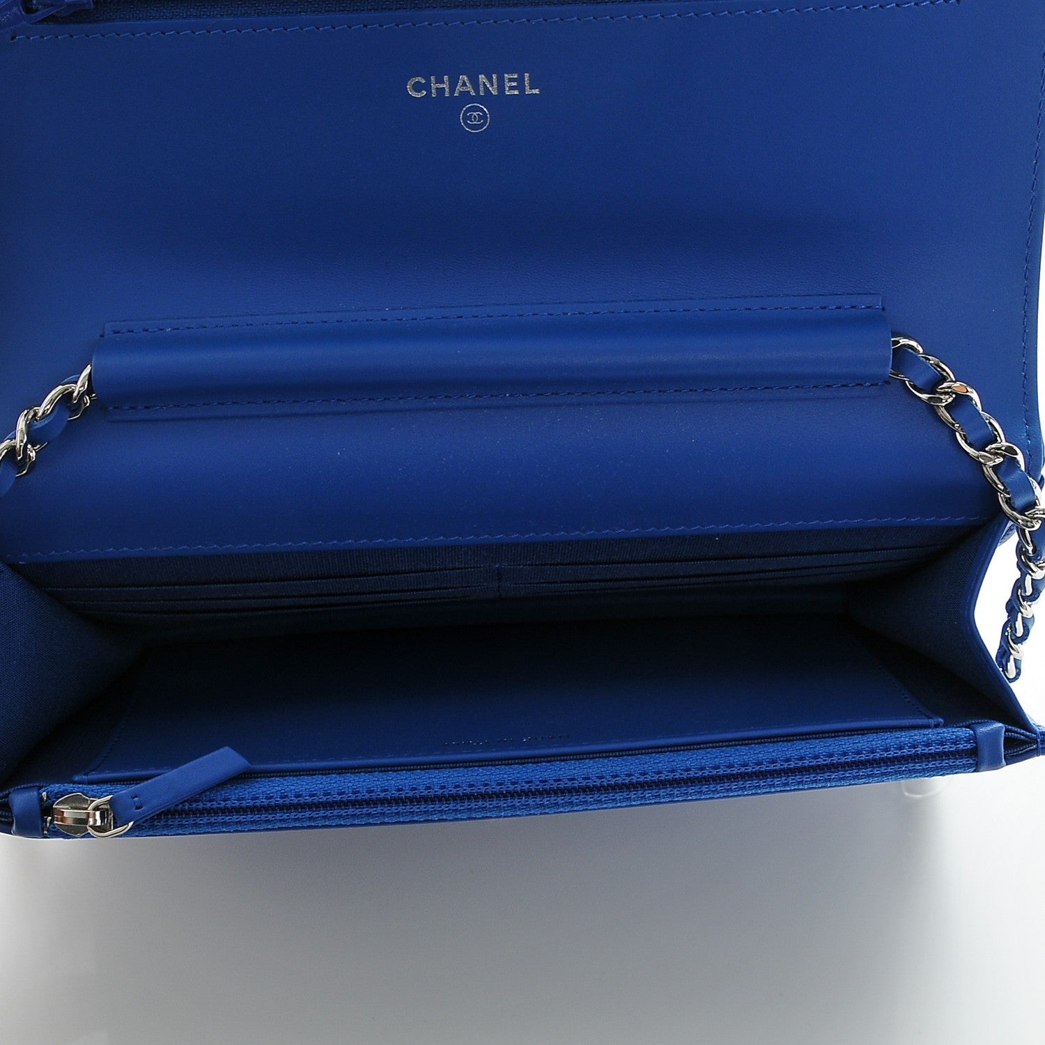Chanel Patent Calfskin Quilted Boy Wallet On Chain WOC Dark Blue 5 of 8