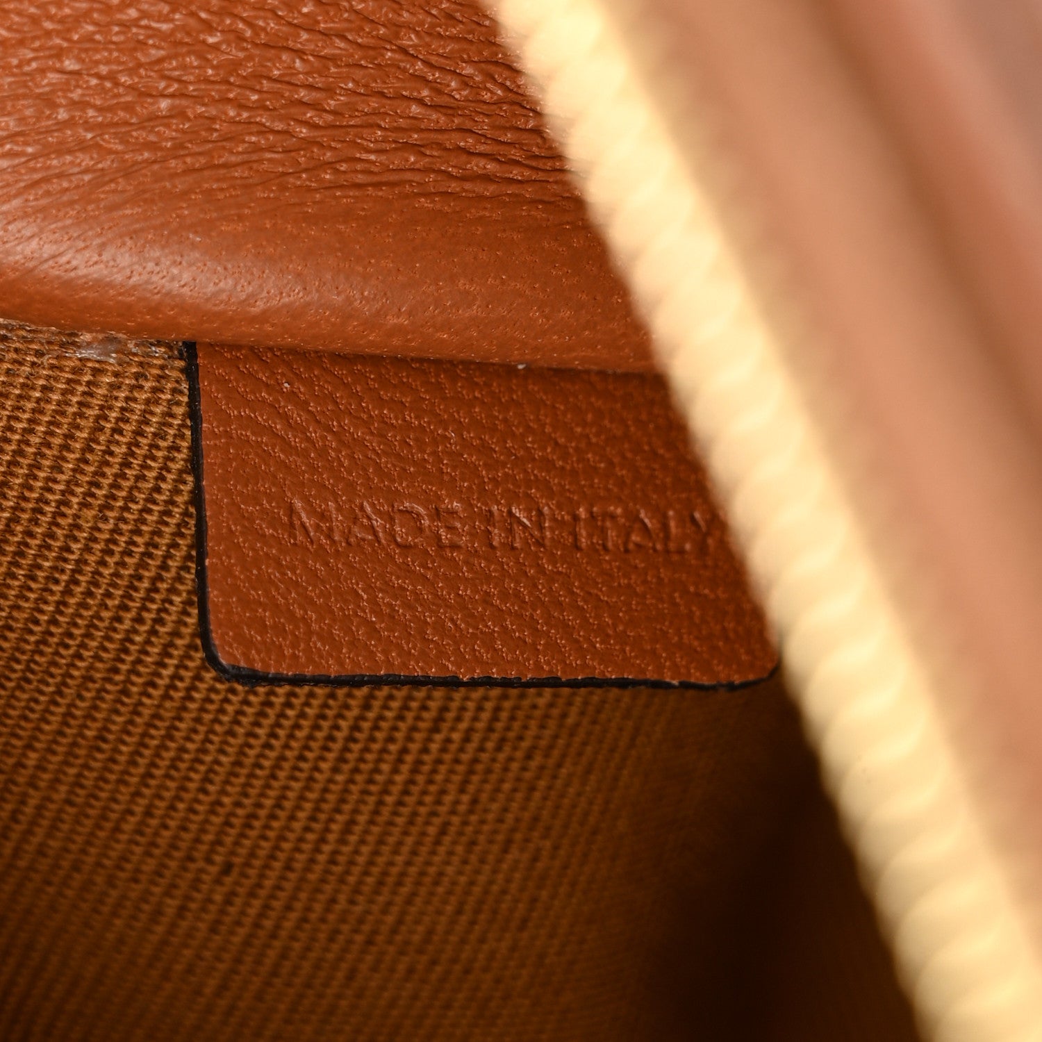 Celine Triomphe Canvas Lambskin Clutch On Chain Tan 7 of 12