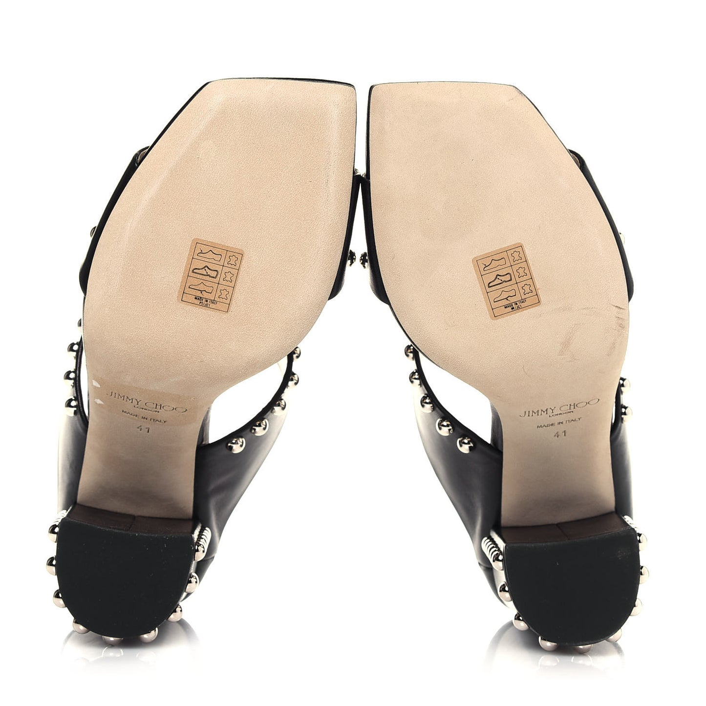 Calfskin Matty 85 Studded Mule Sandals 41 Black