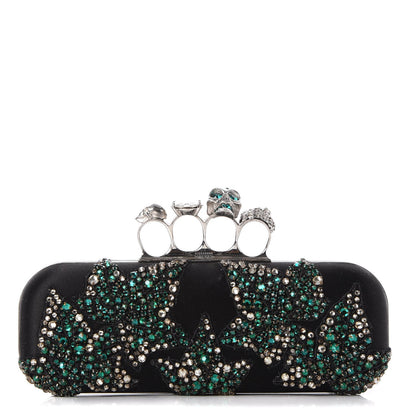 Alexander McQueen Silk Crystal Knucklebox Clutch Black 1 of 10