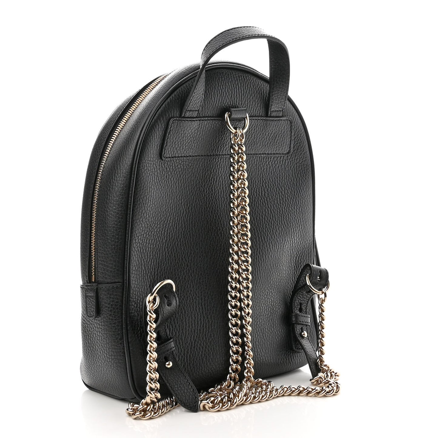 Pebbled Calfskin Soho Chain Backpack Black