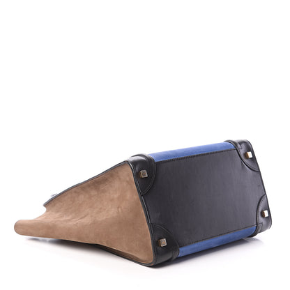 Celine Calfskin Nubuck Suede Micro Tri-Color Luggage Blue 3 of 8