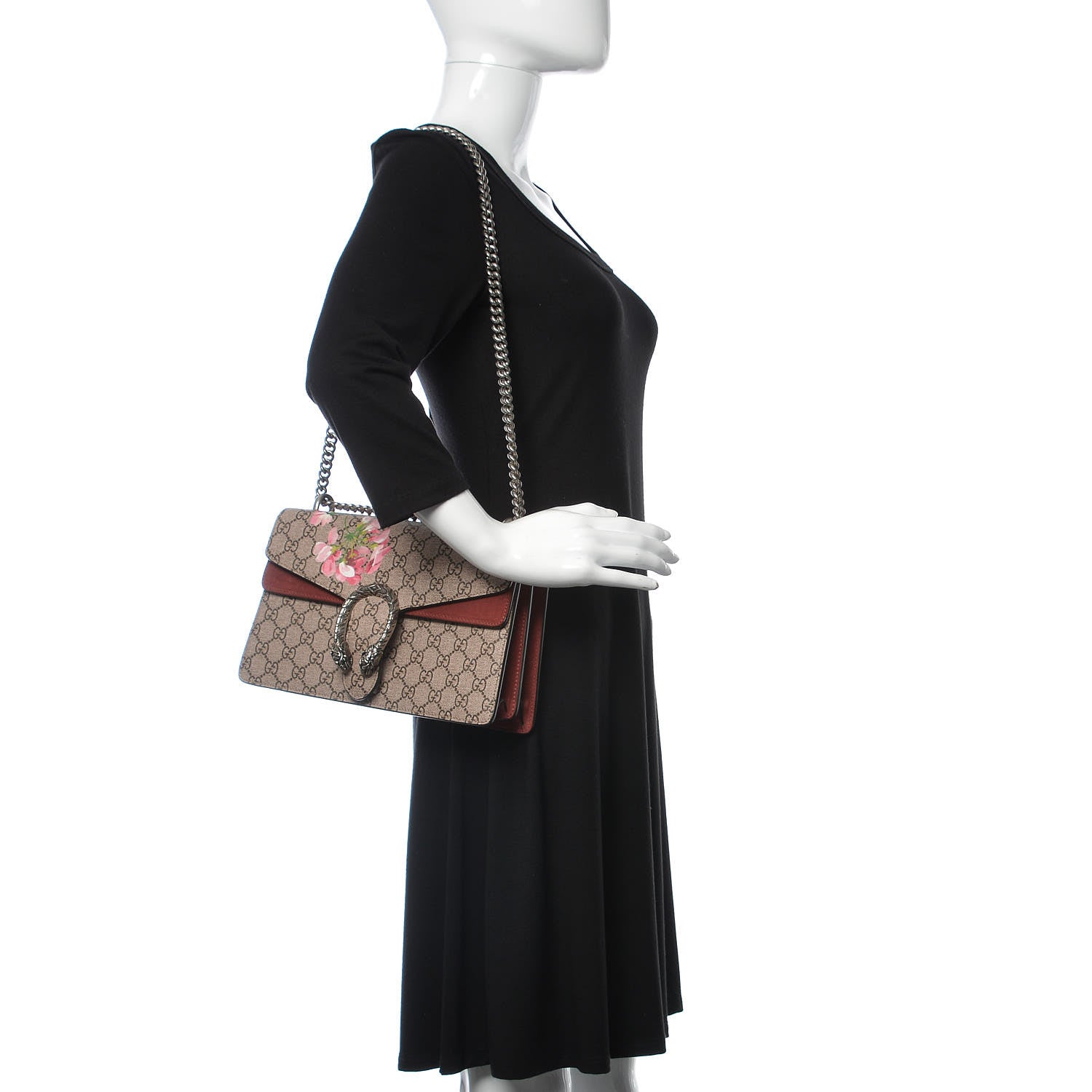 Gucci GG Supreme Monogram Blooms Small Dionysus Shoulder Bag Beige Multicolor Dry Rose 2 of 12