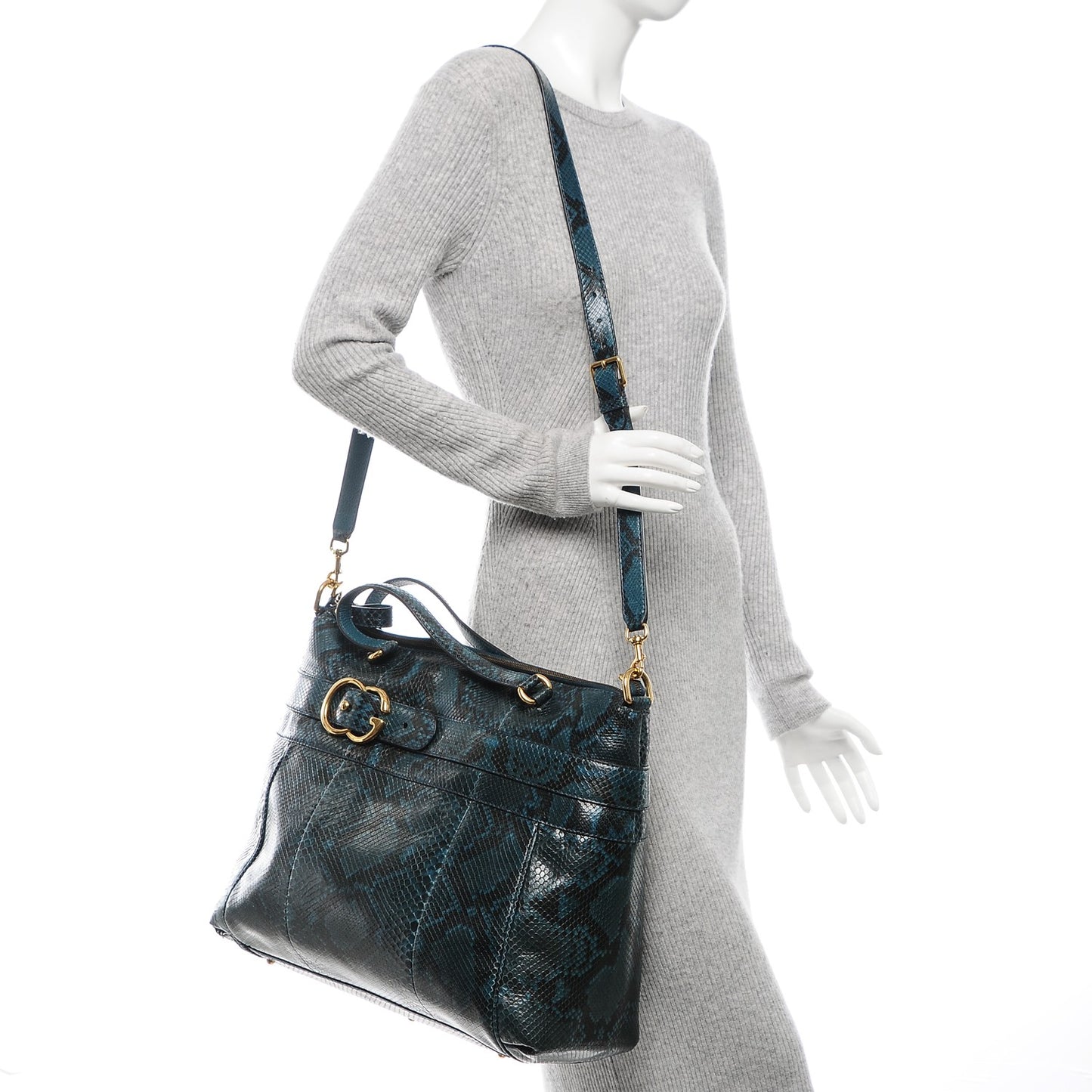 Python Large Ride Top Handle Bag Teal