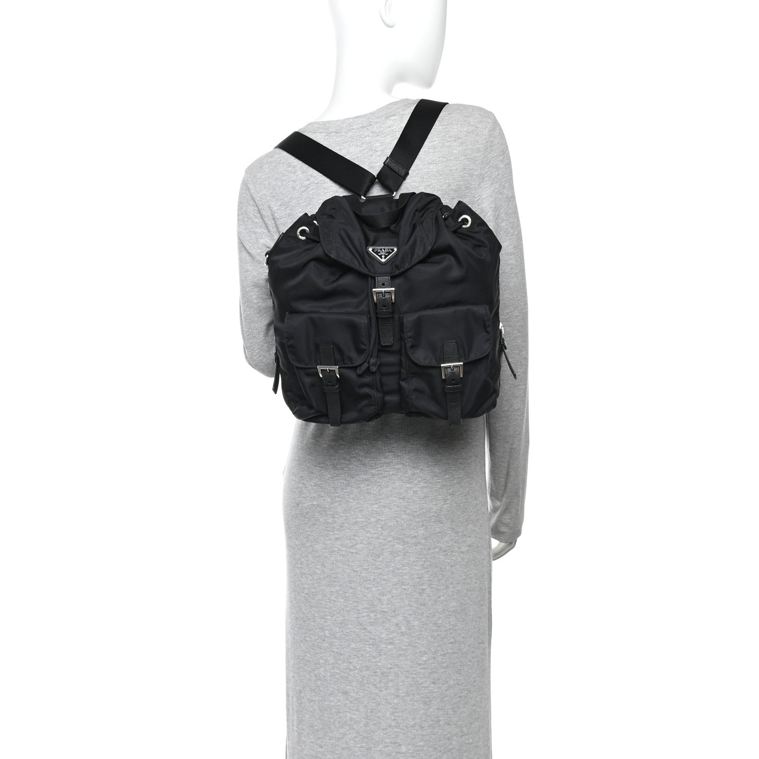 Prada Nylon Vela Medium Backpack Black 2 of 10