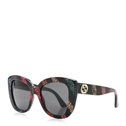 Gucci Acetate Glitter Sunglasses GG0327S Black 1 of 8
