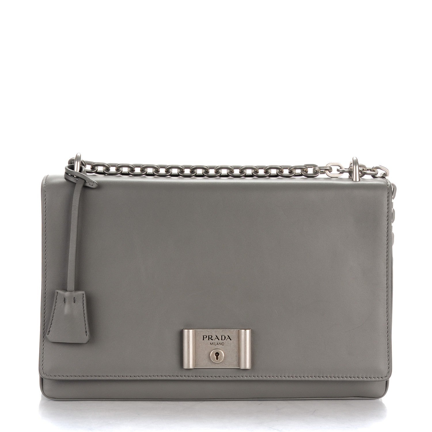 Prada City Calf Metal Closure Shoulder Bag Marmo 1 of 9