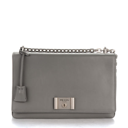 Prada City Calf Metal Closure Shoulder Bag Marmo 1 of 9