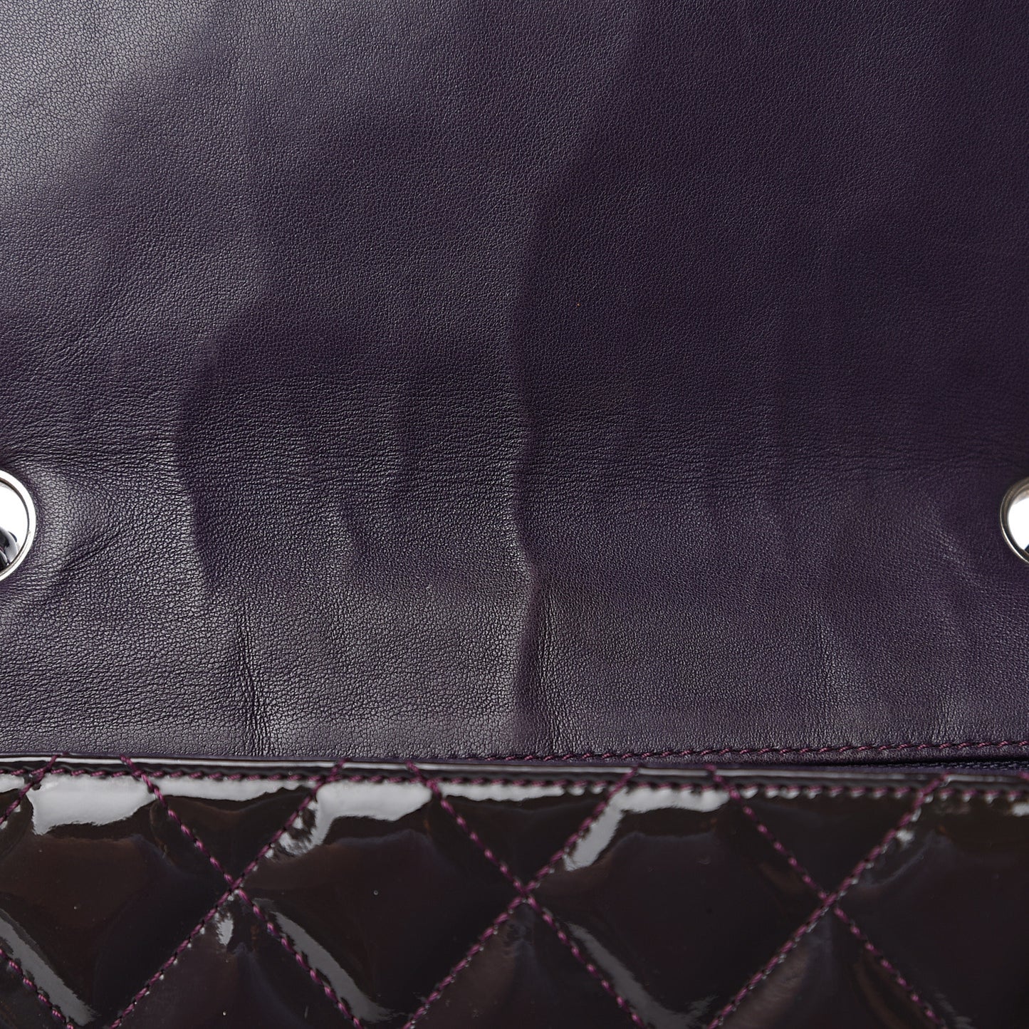 Patent Quilted Jumbo Single Flap Dark Purple