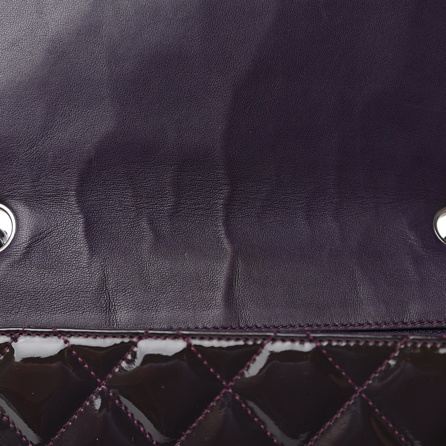 Chanel Patent Quilted Jumbo Single Flap Dark Purple 8 of 17
