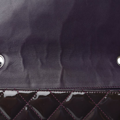 Chanel Patent Quilted Jumbo Single Flap Dark Purple 8 of 17