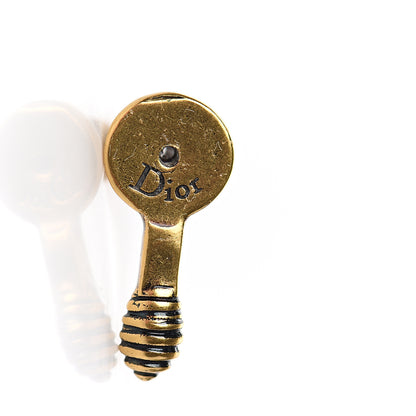 Christian Dior Metal Crystal J'adior Earrings Aged Gold 4 of 5