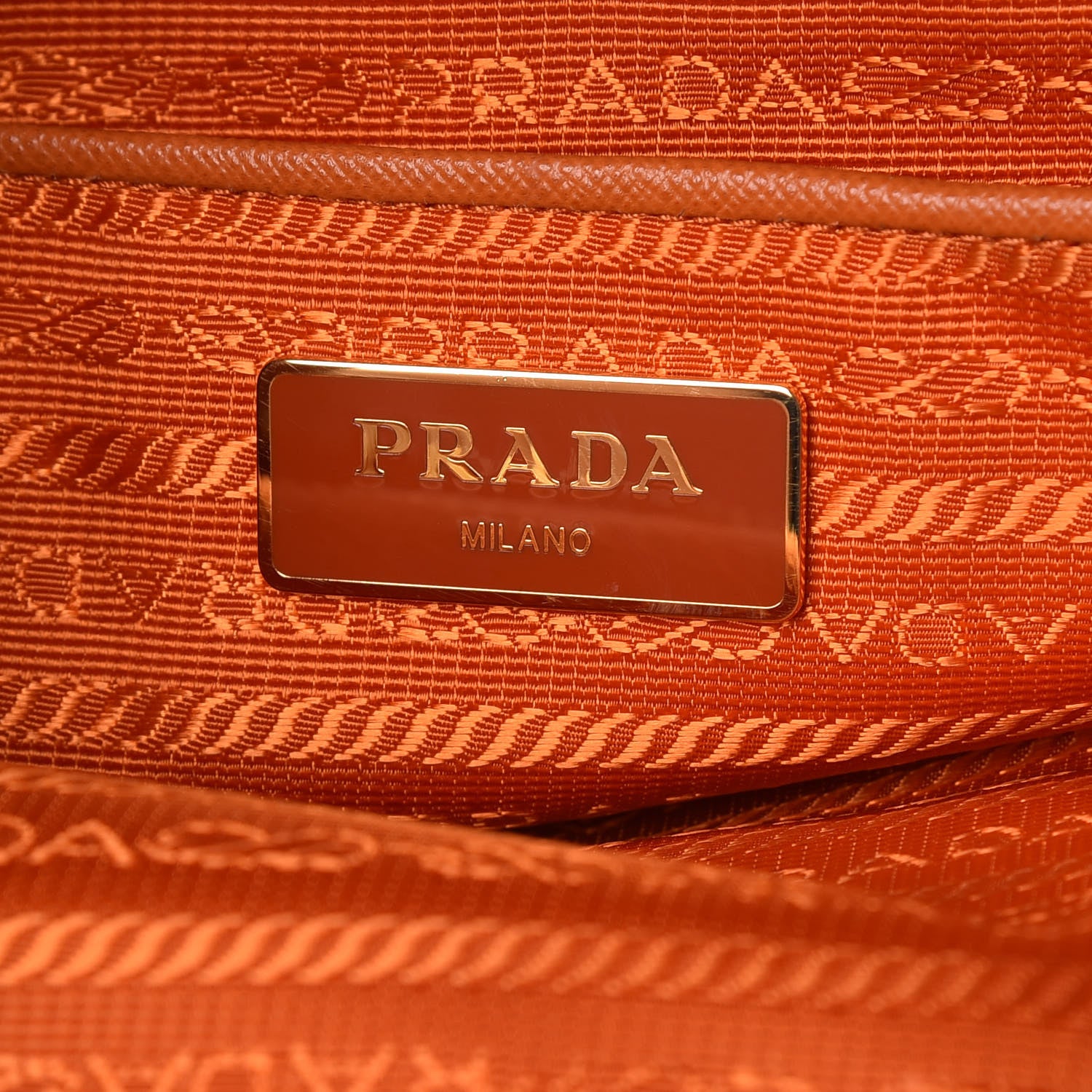 Prada Tessuto Nylon Saffiano Tote Papaya 6 of 9